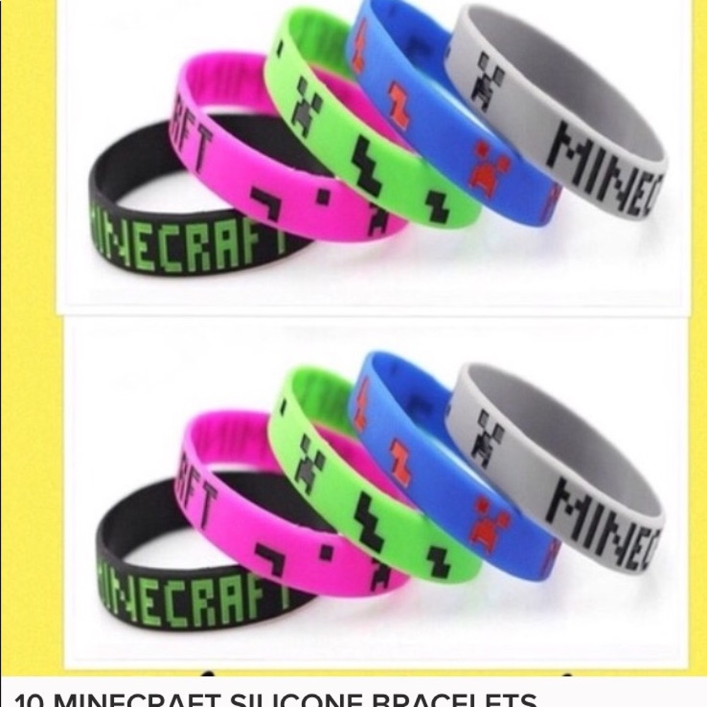 10 Minecraft Silicone Bracelets